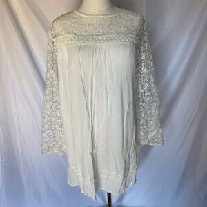 ​NWT Indigo Soul White Boho Lace Tunic Dress Large
